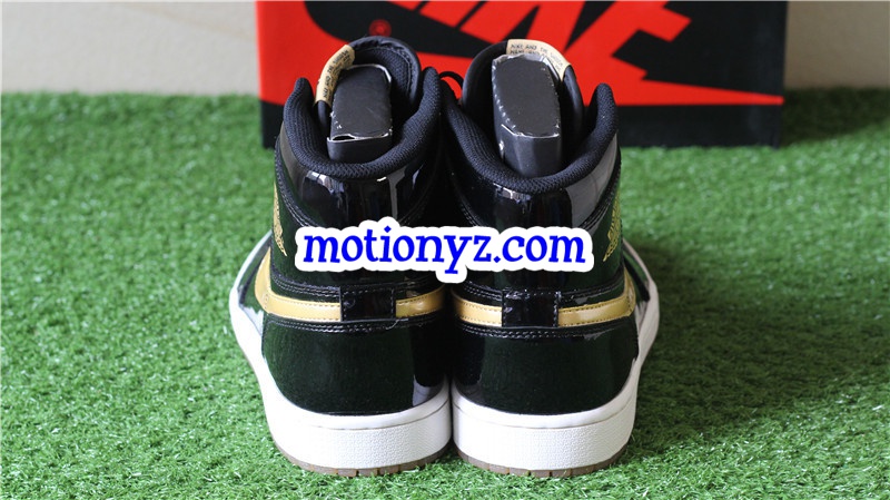 Authentic Air Jordan 1 Black Metallic Gold